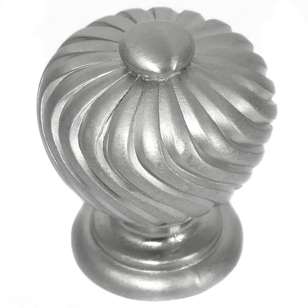 MNG Hardware French Twist 1-1/4 in. Satin Nickel Round Cabinet Knob