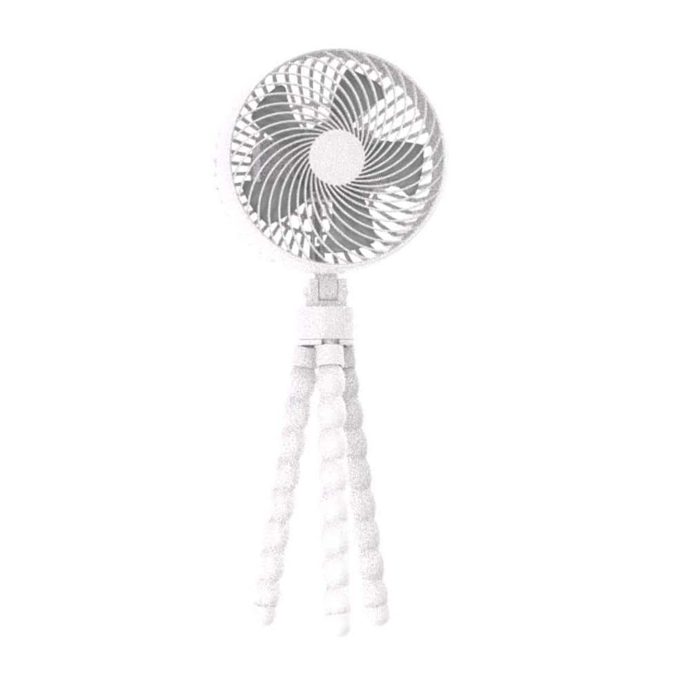 Hampton Bay 5 in. Mini Portable Personal Octopus Clip on Fan in White, Plastic injection