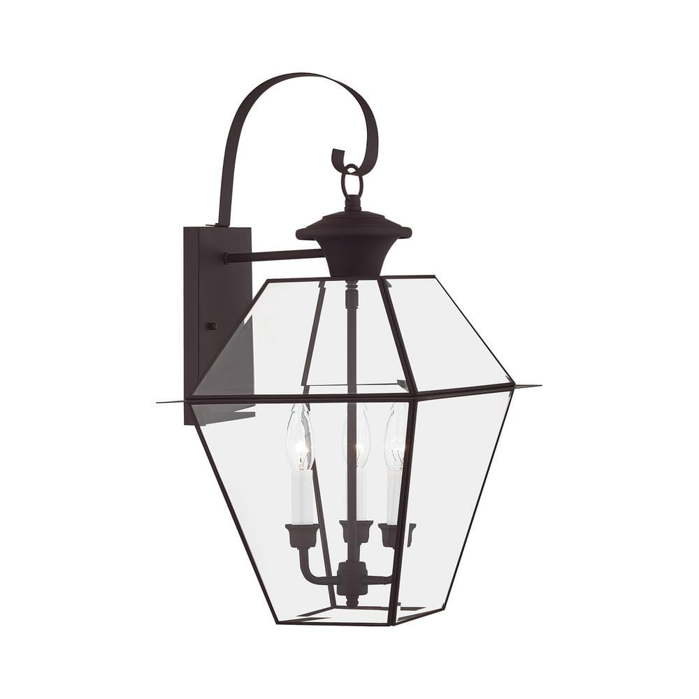 Charleston Elegance Bronze Outdoor Lantern with Clear Beveled Glass