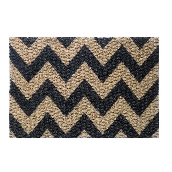 J&V TEXTILES Multicolored 18 in. x 30 in. Coir Outdoor Mat