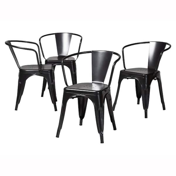 Ryland Dark Grey Metal Dining Chair (Set of 4)