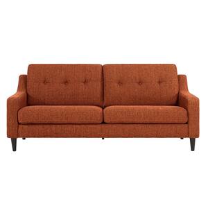 Regina 75.6 in. Orange Tweed Polyester 2-Seater Lawson Sofa with Removable Cushions