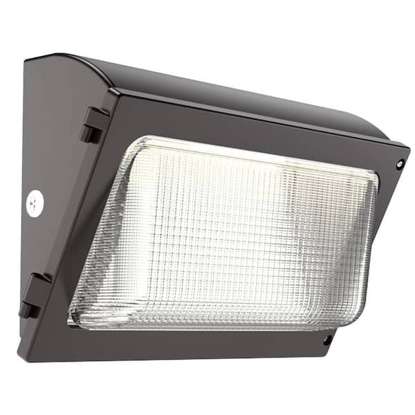 120W LED Wall Pack Security Light with Dusk to Dawn Photocell, 5000K White Glass Lens Outdoor Fixture