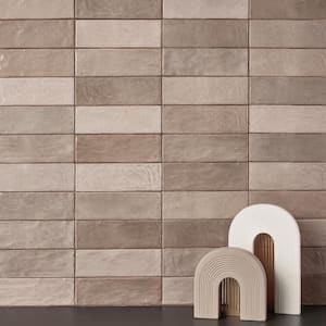 Kingston Taupe 2.55 in. x 7.87 in. Glazed Ceramic Wall Tile (5.38 sq. ft./Case)