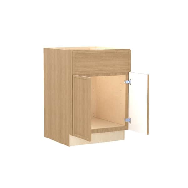 Home Decorators Collection Franklin 27 in. W x 21 in. D x 34.5 in. H Assembled Plywood Bath Sink Base Kitchen Cabinet in Vanguard Oak