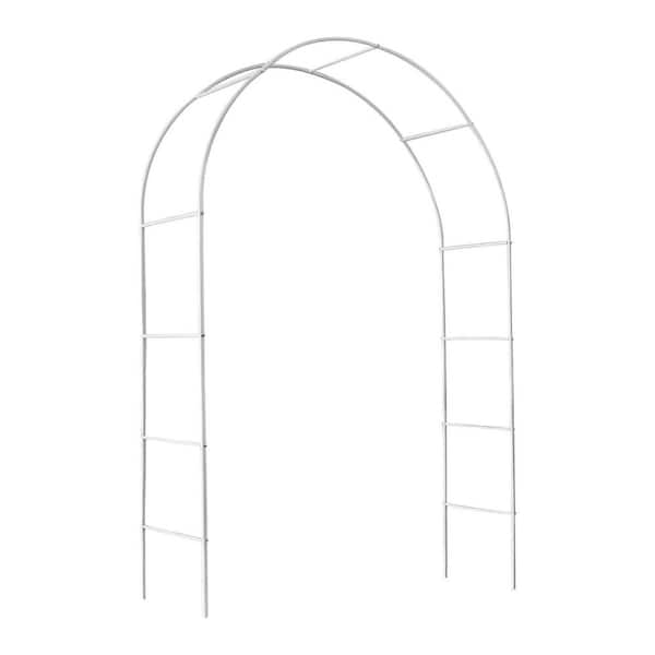 95 in. Metal Garden Arch Trellis, Adjustable Arbor Trellis for Garden Climbing Plants Support or Wedding Decor, White