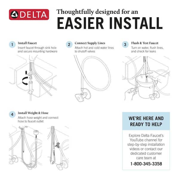 Delta Lenta Single-Handle Pull-Down Sprayer Kitchen Faucet with