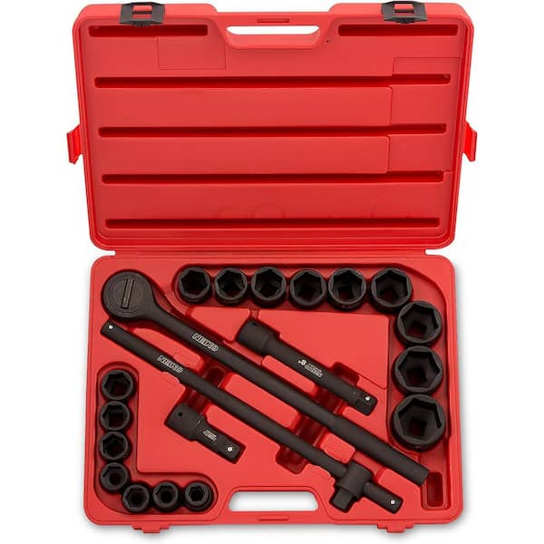 NEIKO 3/4 in. Drive Jumbo Impact Socket Set, Shallow, SAE, Sizes 3