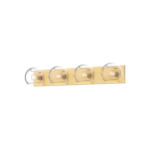 ALORA MOOD Willow 31-in 4 Light 60-Watt Brushed Gold/Clear Glass Vanity Light