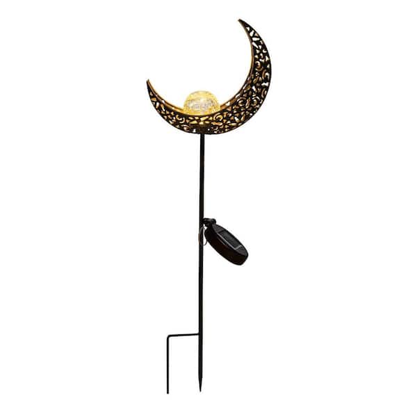 Unbranded Bronze Metal Solar Lights Outdoor Garden Stakes Waterproof Crackle Glass Metal Decorative Lights