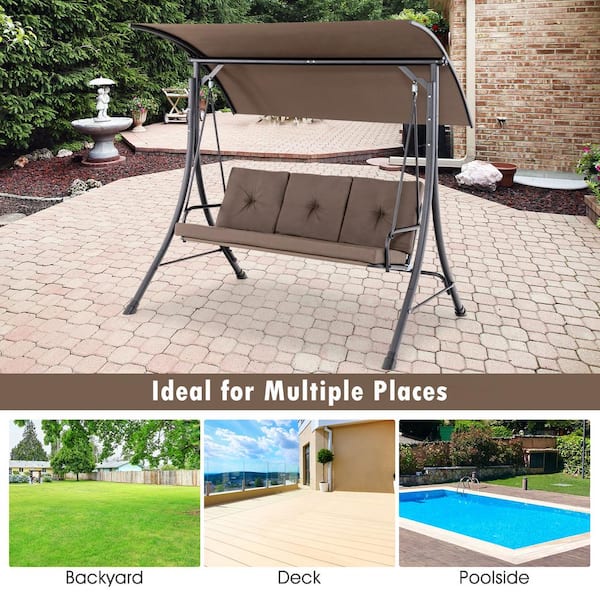 POLYWOOD Grant Park White 3-Piece Deep Seating Set with Sky