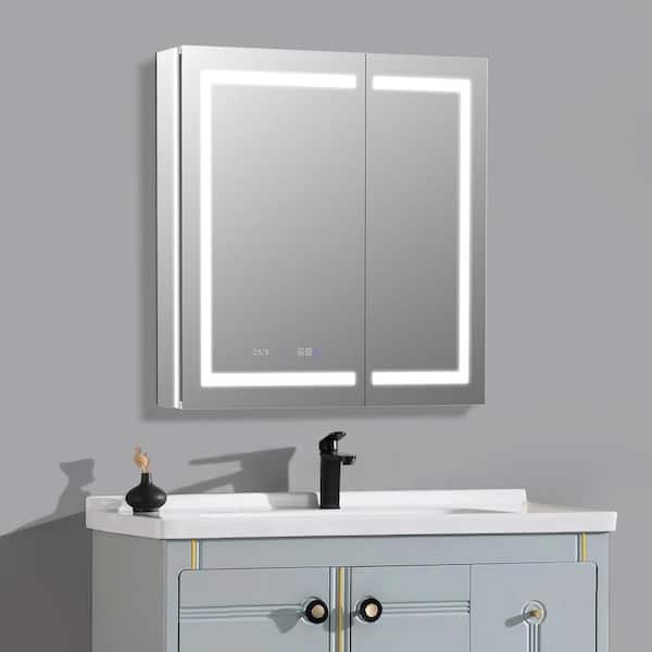 42 in. W x 36 in. H Rectangular Aluminum Medicine Cabinet with Mirror