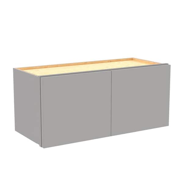 Hargrove 27 in. W x 12 in. D x 12 in. H Assembled Plywood Wall Bridge Kitchen Cabinet in Veiled Gray with Soft Close