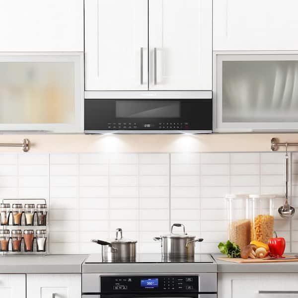 GE 1.2 cu. ft. Low Profile Over the Range Microwave in Stainless Steel with  Sensor Cooking UVM9125STSS - The Home Depot