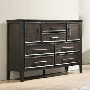 New Classic Furniture Andover Nutmeg 6-drawer 59 in. Dresser with Doors