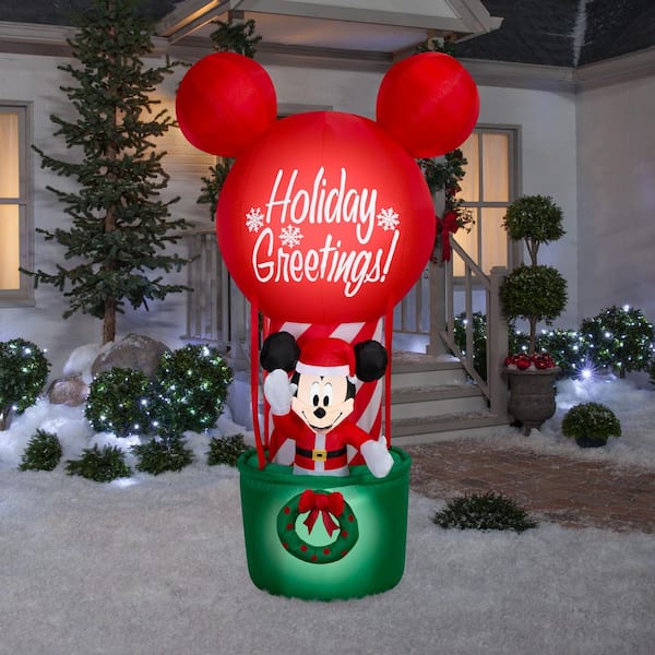 Gemmy 7 ft. Tall 3.94 ft. Wide ELT Mickey in Hot Air Balloon Scene