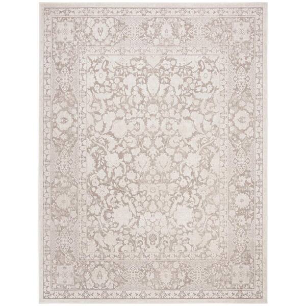 Reflection 11 ft. x 15 ft. Beige/Cream Floral Distressed Area Rug