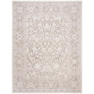 Reflection Beige/Cream 8 ft. x 10 ft. Floral Distressed Area Rug