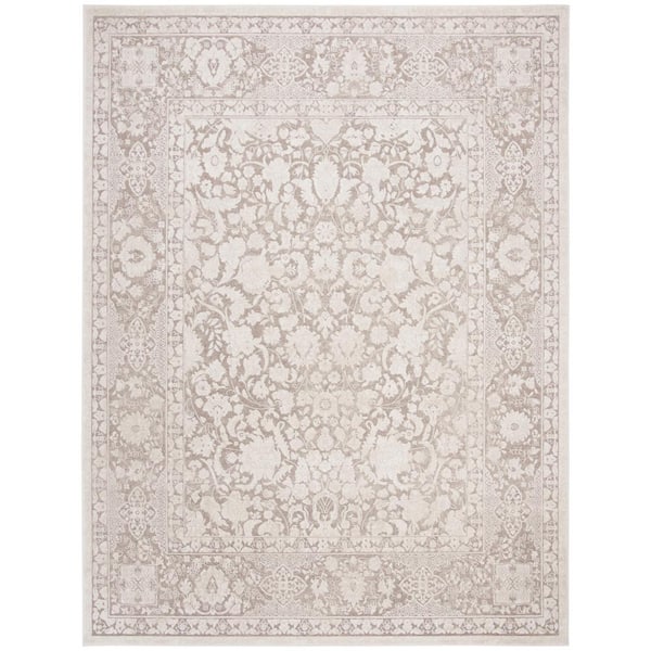 SAFAVIEH Reflection Beige/Cream 8 ft. x 10 ft. Floral Distressed Area Rug