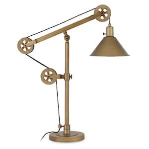 Descartes 29 in. Brass Table Lamp with Pulley System