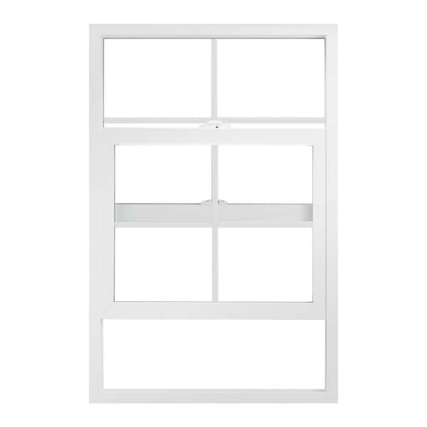 JELD-WEN 23.5 in. x 35.5 in. V-2500 Series White Vinyl Single Hung Window with Colonial Grids/Grilles