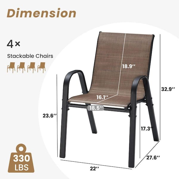 IALTRUISTIC Stackable Metal Outdoor Dining Chairs Patio Chairs