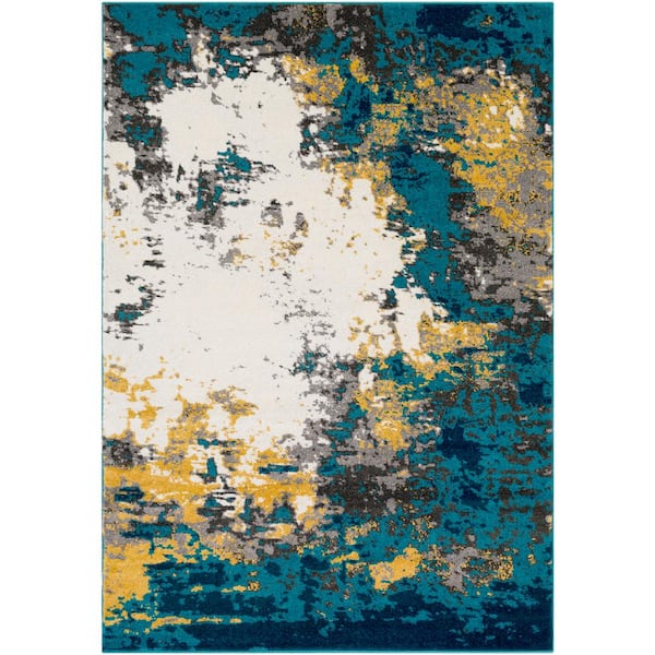 Livabliss Marianne Blue 5 ft. x 8 ft. Indoor Modern Area Rug