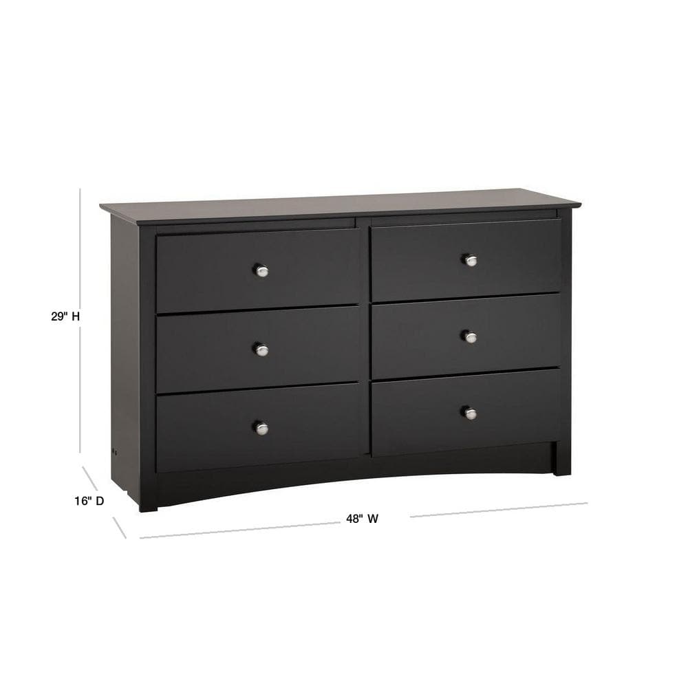 Sonoma 56" Black 6-Drawer Children's Dresser