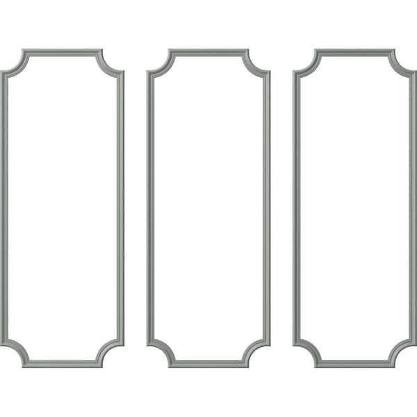 Ekena Millwork 28 in. W x 72 in. H Unfinished Polyurethane Claremont Panel Moulding Kit (Triple Panel)