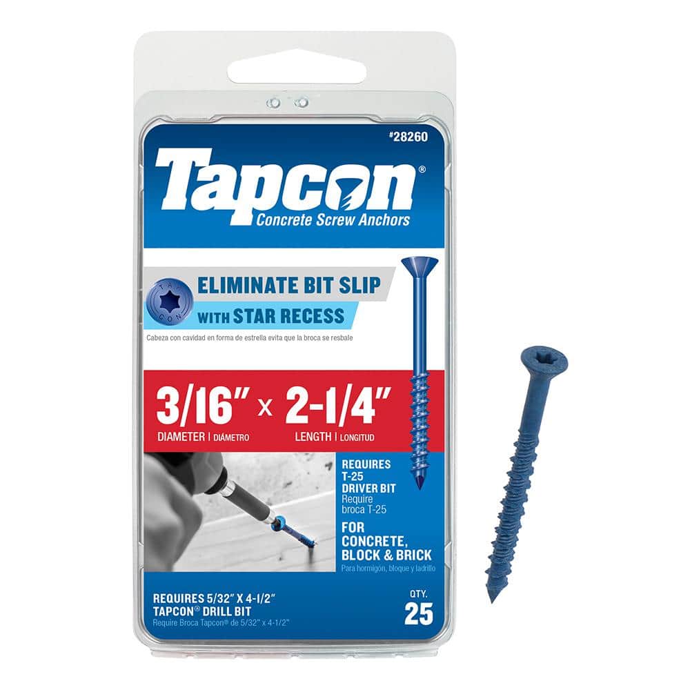 3/16 in. x 2-1/4 in. Star Flat-Head Concrete Anchors (25-Piece) price history on PriceWatchPro