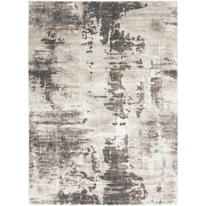 American Manor Ivory/Mocha 4 ft. x 6 ft. Abstract Contemporary Area Rug