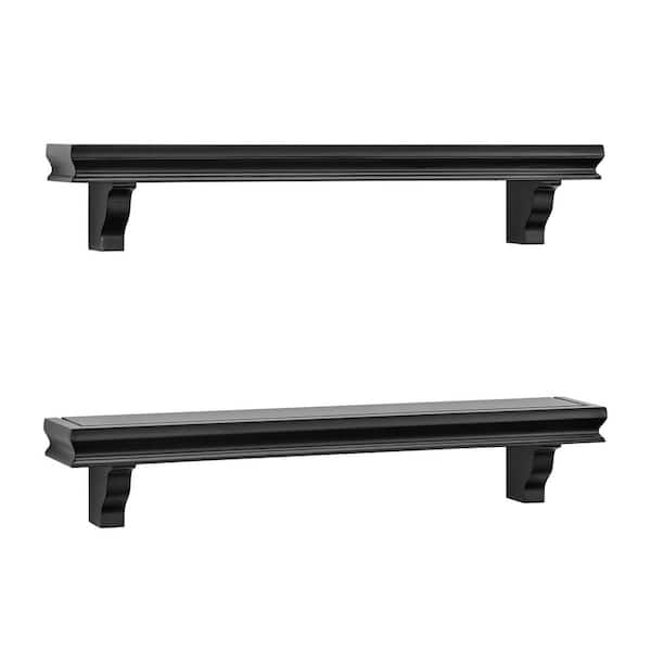 DANYA B Rhodes 34.5 in. 4-Tier Windowsill Wall Shelf with Black