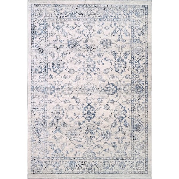 Dynamic Rugs Carson 5 ft. 3 in. X 7 ft. 10 in. Blue/Ivory Floral Indoor Area Rug