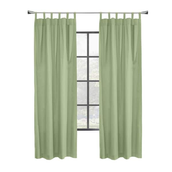 THERMALOGIC Weathermate Topsions Sage Cotton 3-Way Header Room Darkening Curtain Panel Pair each 40 in. W x 63 in. L (Set of 2)