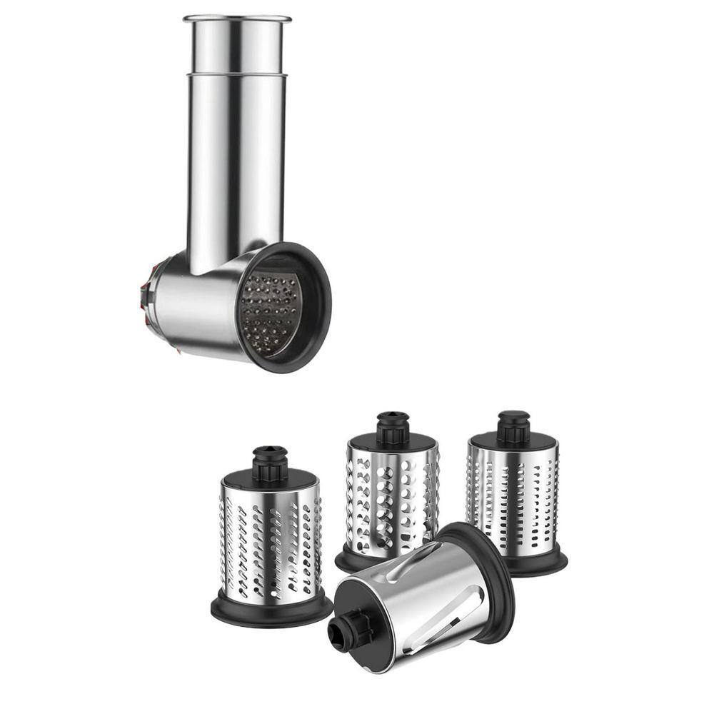 Lynzavix Silver Stainless Steel Slicer Shredder Attachment for