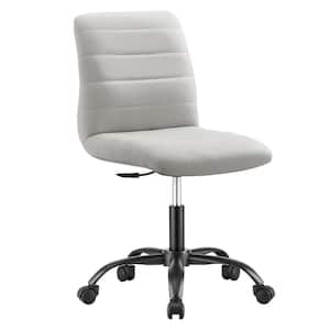 Ripple Armless Faux Leather Adjustable Height Office Chair in Black Light Gray