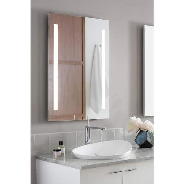 KOHLER 24 in. W x 33 in. H Rectangular Frameless Wall Mount LED Light Bathroom Vanity Mirror