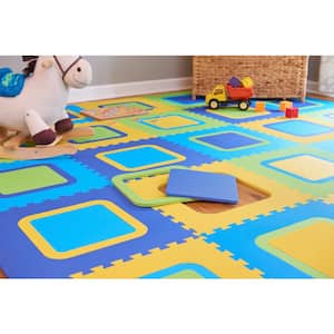 Multi-Color 20.86 in. x 20.86 in. x 0.39 in. Foam Mix N Match Playroom Floor Tiles (4 Tiles/Pack) (12 sq. ft.)