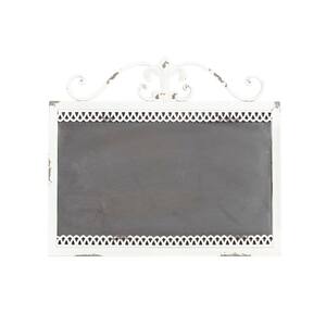 White Metal Farmhouse Abstract Wall Decor, 22 in. x 1 in. x 19 in.