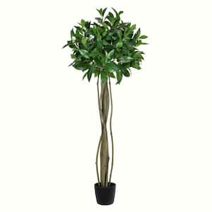 4 ft. Artificial Potted Bay Leaf Topiary Plant