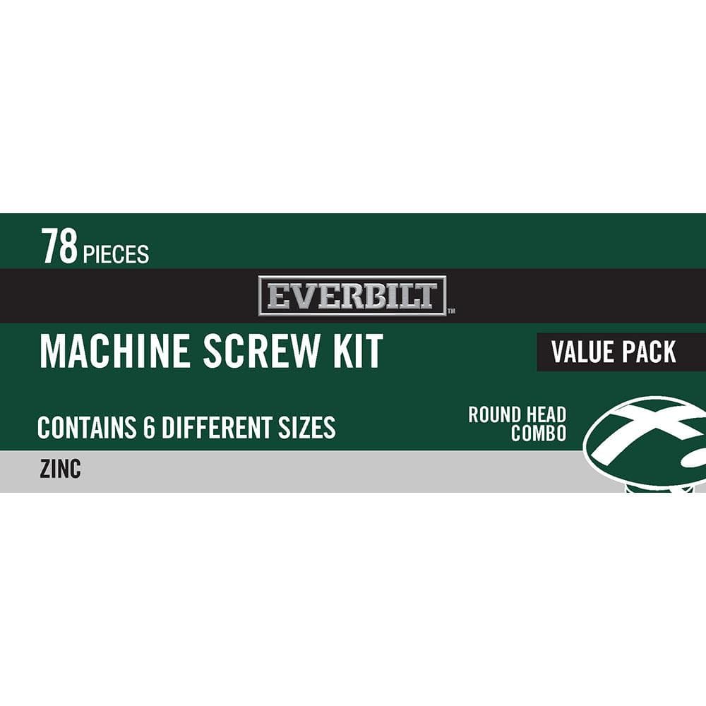 Everbilt 78-Piece Zinc-Plated Machine Screw Kit 803234 - The Home