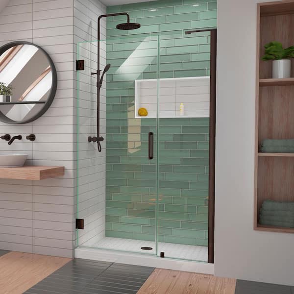 DreamLine Unidoor-LS 48 in. to 49 in. W x 72 in. H Frameless Hinged Shower Door in Oil Rubbed Bronze