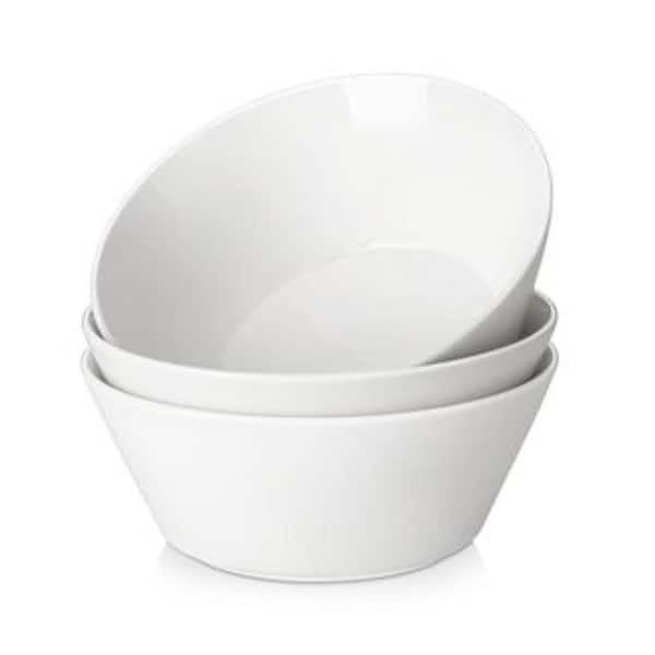 31 oz. 7 in. White Porcelain Bowls Set of 3 Soup Bowls Cereal Bowls Salad Bowls Deep Bowls for Pasta Cereal Salad Fruit