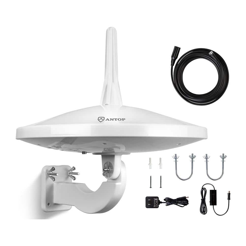 65 mile UHF VHF Omnidirectional HDTV Outdoor Antenna with 33 ft. Coaxial Ca