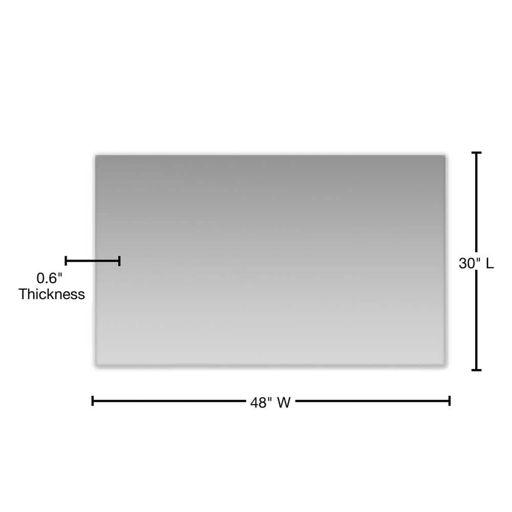 Sleek 48" Frameless Rectangular Silvered Wall Mirror