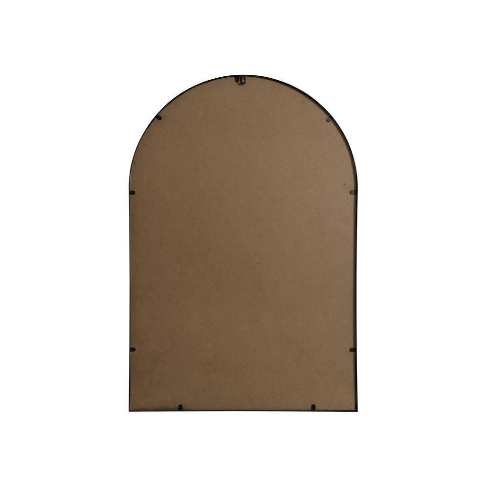 Black Metal Arch Wall Mirror with Vertical Mount