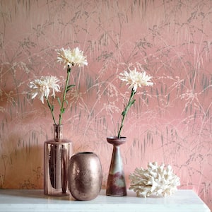 Clarissa Hulse Meadow Grass Shell and Pewter Removable Wallpaper