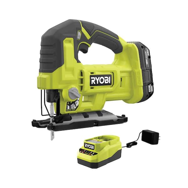 RYOBI ONE+ 18V Cordless Jig Saw Kit with 1.5 Ah Battery and Charger