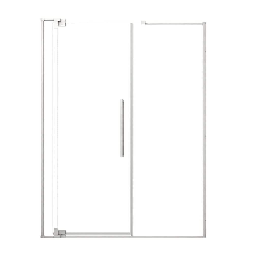 Rynolds Duo 67 in.-63 in. W x 76 in. H Pivot Frameless Shower Door in Polished Chrome with Clear Glass with Handle price history on PriceWatchPro