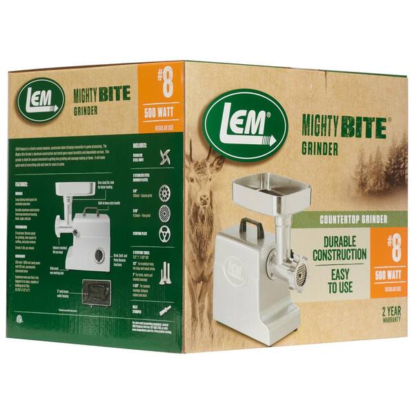 Mighty Bite #8 Electric Meat Grinder with 3 Stuffing Tubes and Meat Stomper Mighty Bite #8 Electric Meat Grinder with 3 Stuffing Tubes and Meat Stomper
